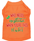 Load image into Gallery viewer, Christmas Pet Dog & Cat Shirt Screen Printed, "Who Needs Mistletoe"
