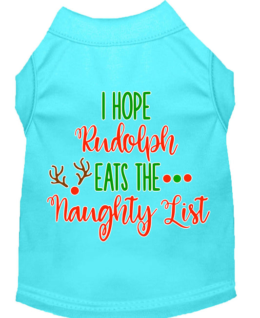 Christmas Pet Dog & Cat Shirt, "I Hope Rudolph Eats The Naughty List"
