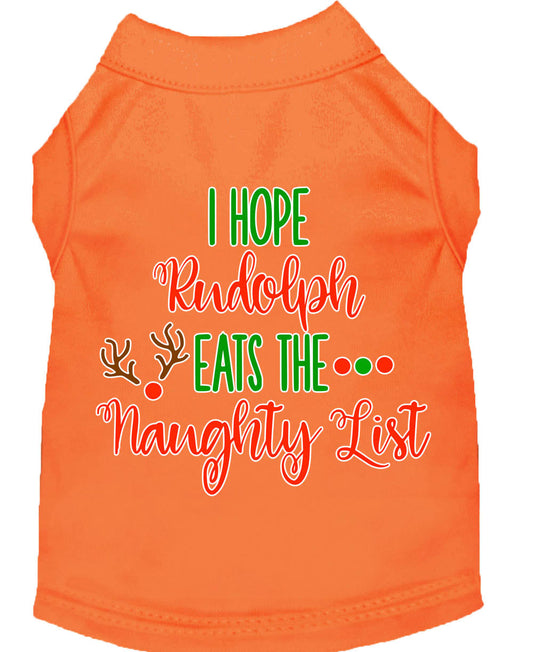 Christmas Pet Dog & Cat Shirt, "I Hope Rudolph Eats The Naughty List"