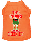 Load image into Gallery viewer, Christmas Pet Dog & Cat Shirt Screen Printed, "The Elf Did It"
