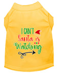 Load image into Gallery viewer, Christmas Pet Dog & Cat Shirt Screen Printed, "I Can't, Santa is Watching"
