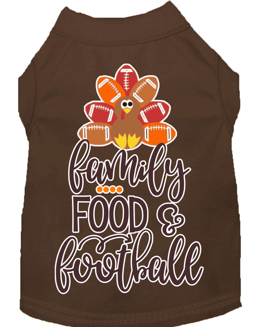 Pet Dog and Cat Shirt Screen Printed, "Family, Food & Football"