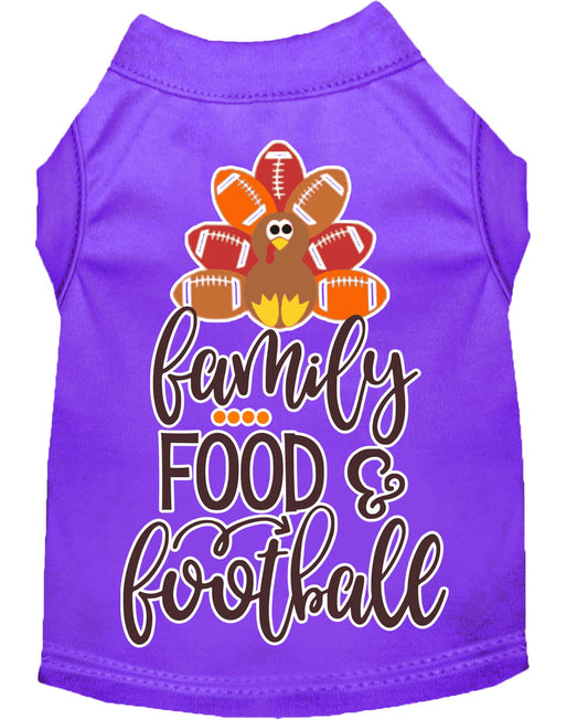Pet Dog and Cat Shirt Screen Printed, "Family, Food & Football"