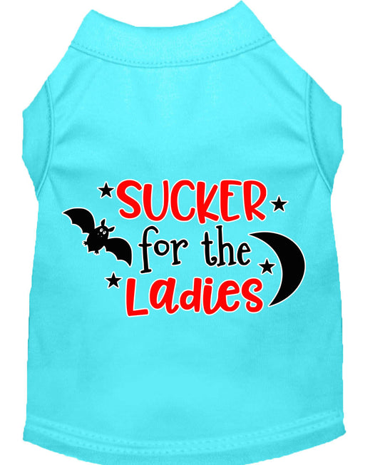 Pet Dog & Cat Shirt Screen Printed, "Sucker For The Ladies"