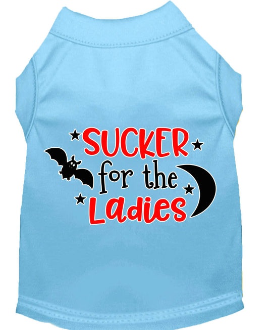 Pet Dog & Cat Shirt Screen Printed, "Sucker For The Ladies"