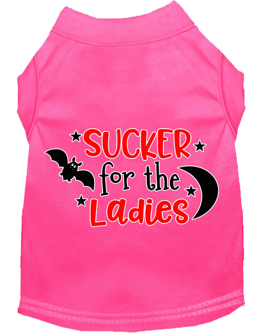 Pet Dog & Cat Shirt Screen Printed, "Sucker For The Ladies"
