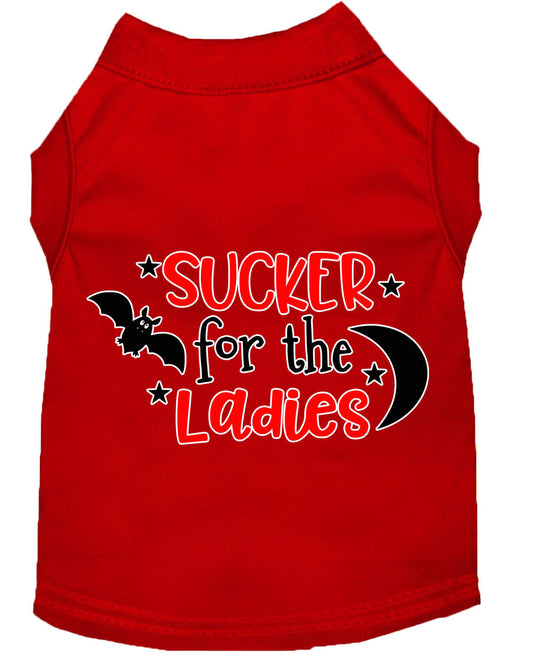 Pet Dog & Cat Shirt Screen Printed, "Sucker For The Ladies"