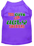 Load image into Gallery viewer, Christmas Pet Dog & Cat Shirt Screen Printed, "Too Cute For Ugly Sweaters"
