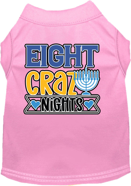 Hanukkah Pet Dog and Cat Shirt Screen Printed, "Eight Crazy Nights"