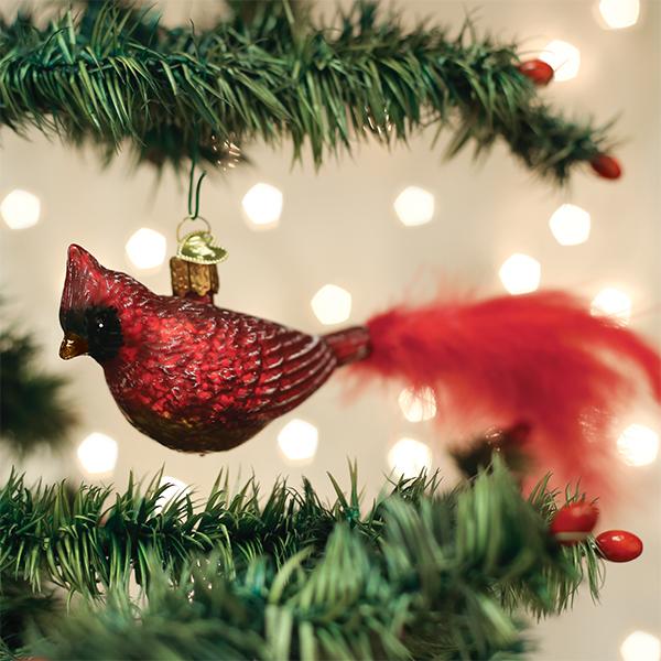 Vintage Cardinal Ornament - Southlake Paws