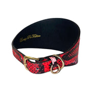 Fuchsia/Light Pink/Red & Black Custom Snake 4” Wide Style Collar