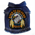 Load image into Gallery viewer, Born to be Free - Denim Dog Jacket alternate view
