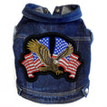 Load image into Gallery viewer, Patriotic Biker - Denim Dog Jacket alternate view
