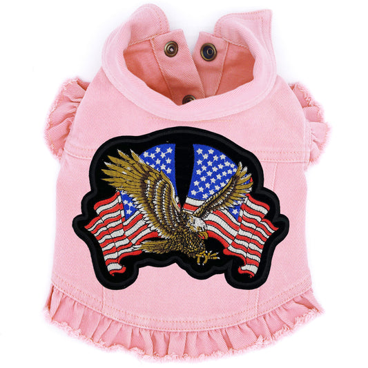 Patriotic Biker - Denim Dog Jacket alternate view
