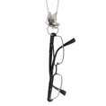 Load image into Gallery viewer, Floral Enamel Butterfly Badge & Eyeglass Holder Chain Necklace 28"
