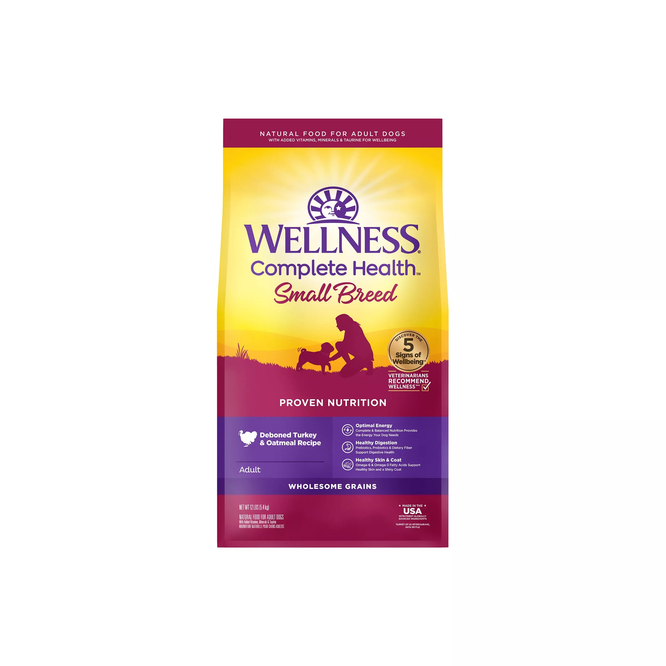 Wellness Complete Health Adult Small Breed Turkey and Oatmeal Dog Food 