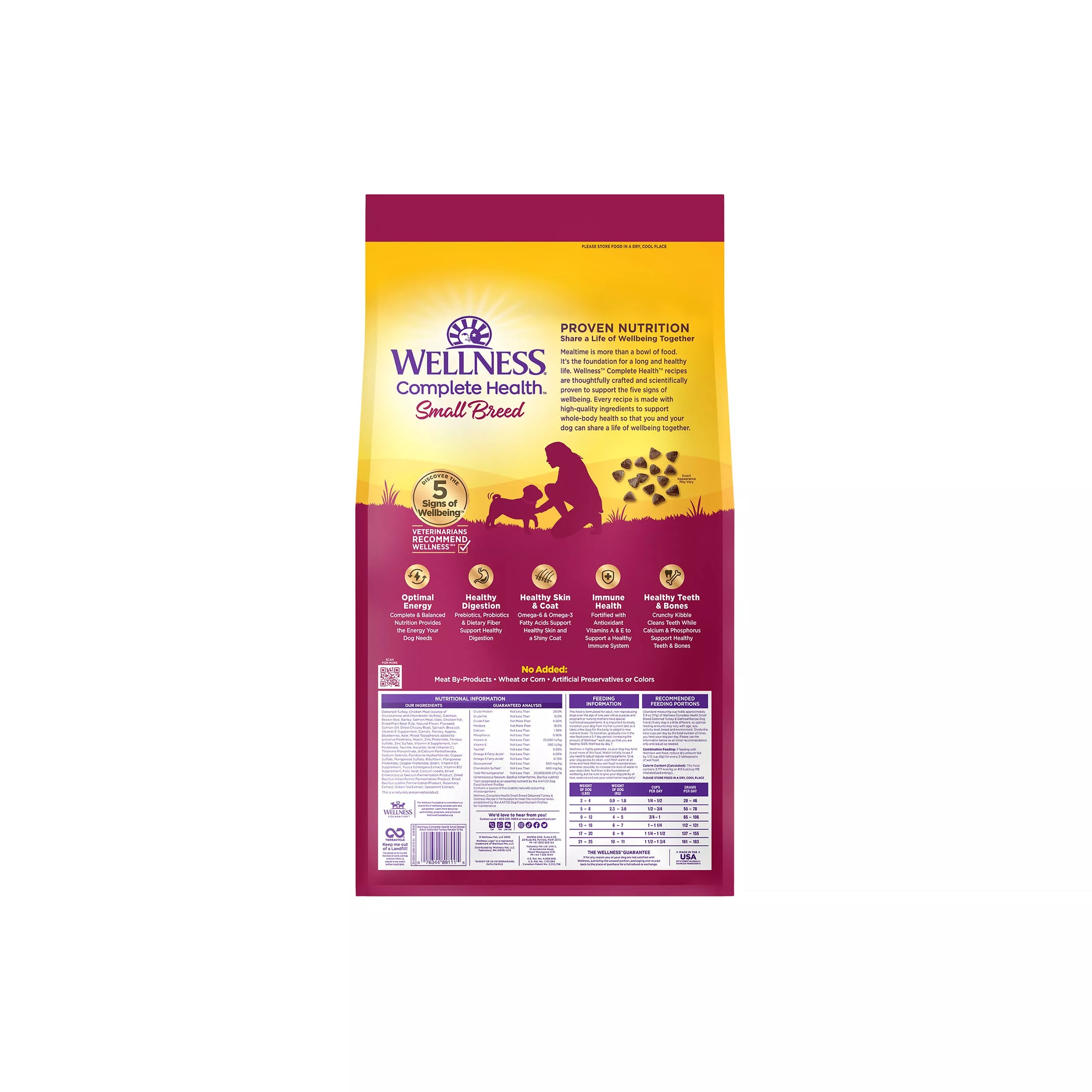 Wellness Complete Health Adult Small Breed Turkey and Oatmeal Dog Food 