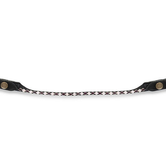 Southlake Paws Spaceship Grey Browband featuring a sleek black design with decorative gems along the length.