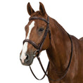 Load image into Gallery viewer, Henri de Rivel Pro Mono Crown Fancy Bridle with Patent Leather Piping and Laced Reins
