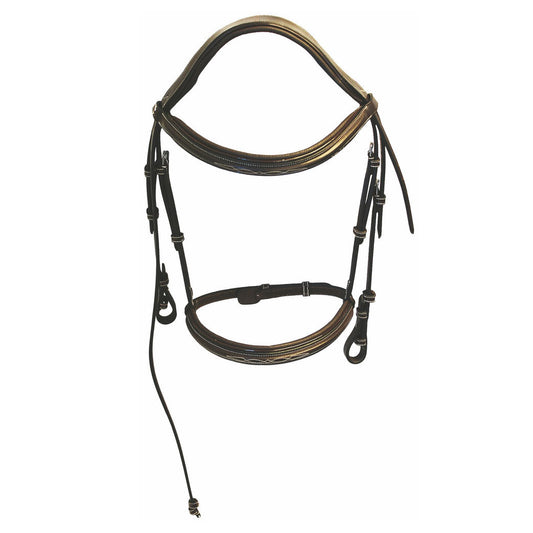 Henri de Rivel Pro Mono Crown Fancy Bridle with Patent Leather Piping and Laced Reins - image 2
