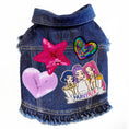 Load image into Gallery viewer, K-Pop Demon Hunter inspired Denim Dog Jacket alternate view
