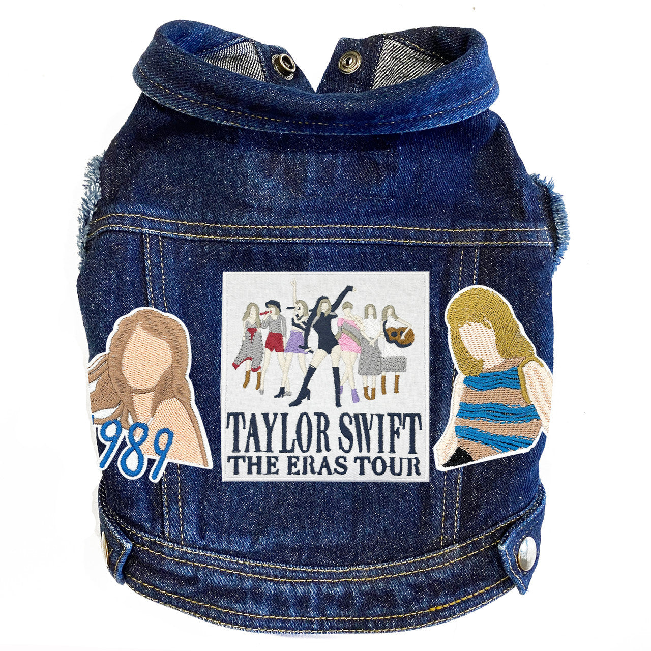 Eras Tour Swiftie inspired Denim Dog Jacket for dogs