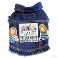 Load image into Gallery viewer, Eras Tour Swiftie inspired Denim Dog Jacket alternate view
