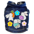 Load image into Gallery viewer, Cute Spring Bunnies Denim Dog Jacket alternate view
