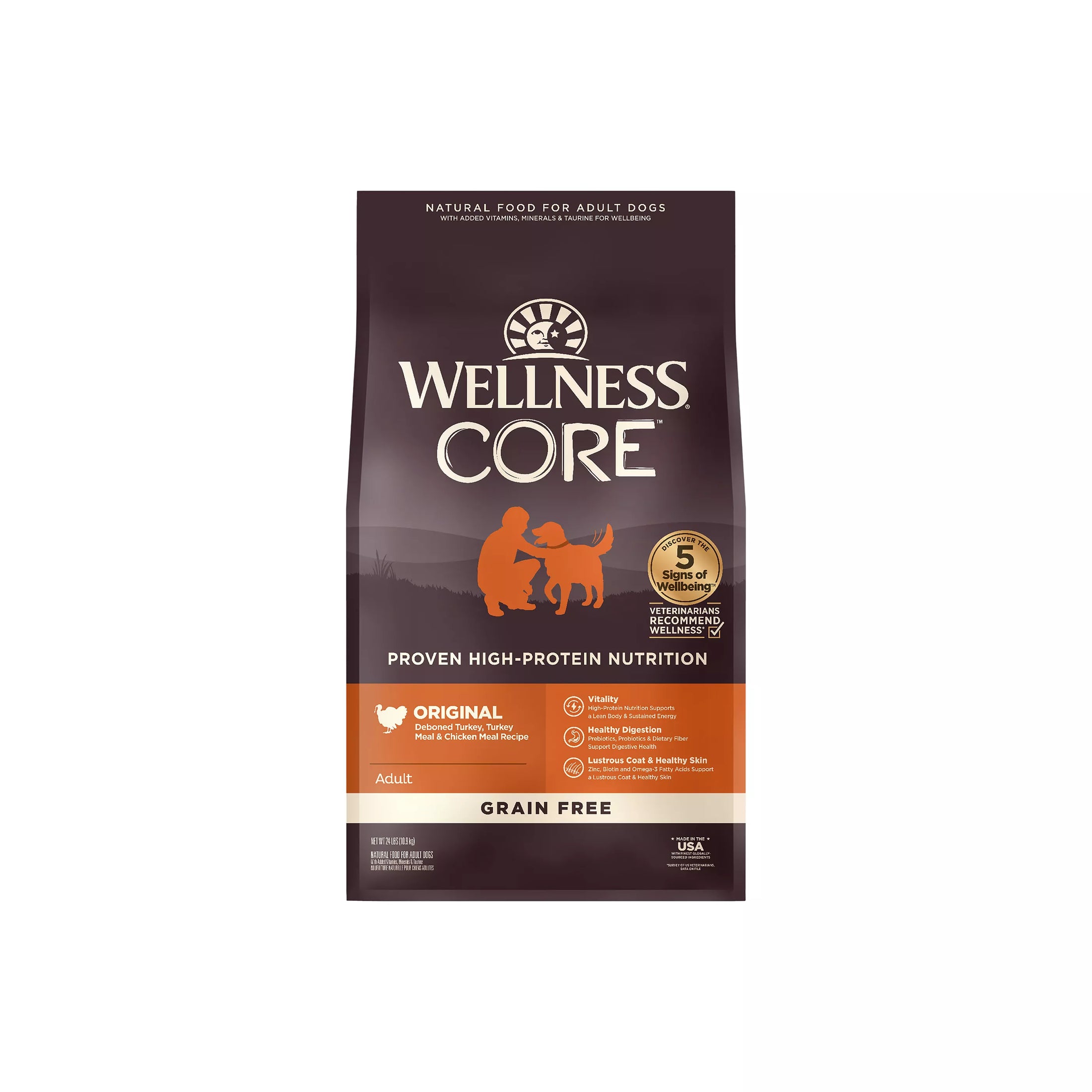 Wellness Core Adult Grain Free Original Turkey and Chicken Dog Food 
