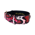 Load image into Gallery viewer, Fuchsia/Light Pink/Red & Black Snake Classic Collar
