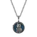 Load image into Gallery viewer, Blue Enamel Cat Locket Necklace 30"
