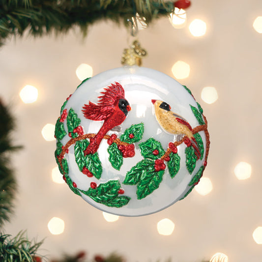 Hollyberry Birds Round Ornament - Southlake Paws