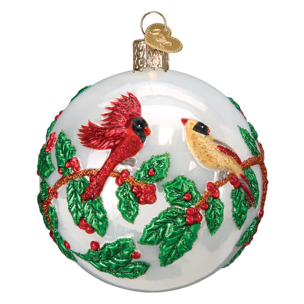 Hollyberry Birds Round Ornament - Southlake Paws