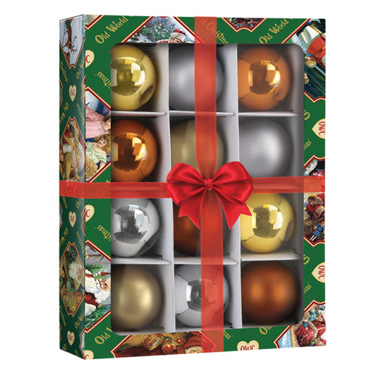 Metallics Balls - 1.5" 12 Count Ornament - Southlake Paws