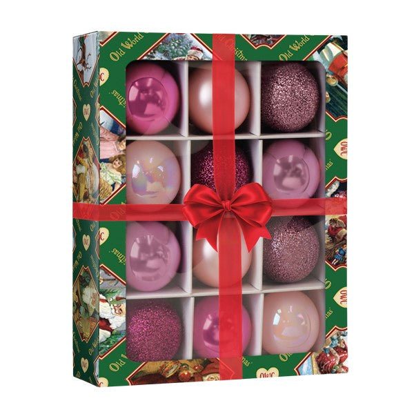 12 Count 1.5" Posh Pink Balls Ornament - Southlake Paws