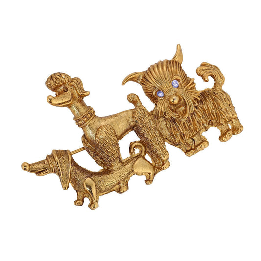 Canine Companions Trio Brooch Pin