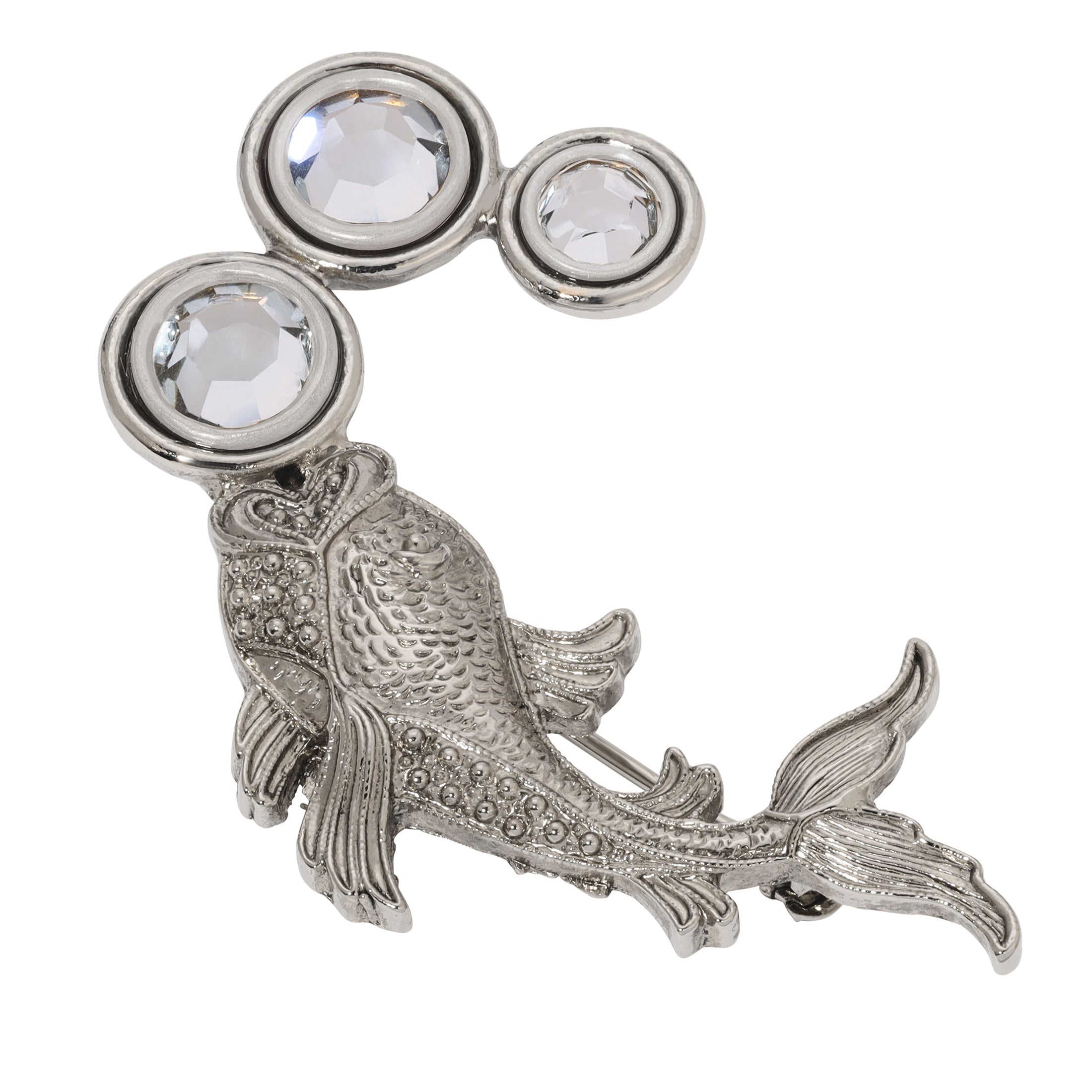 Koi Fish Crystal Channel Bubbles Brooch