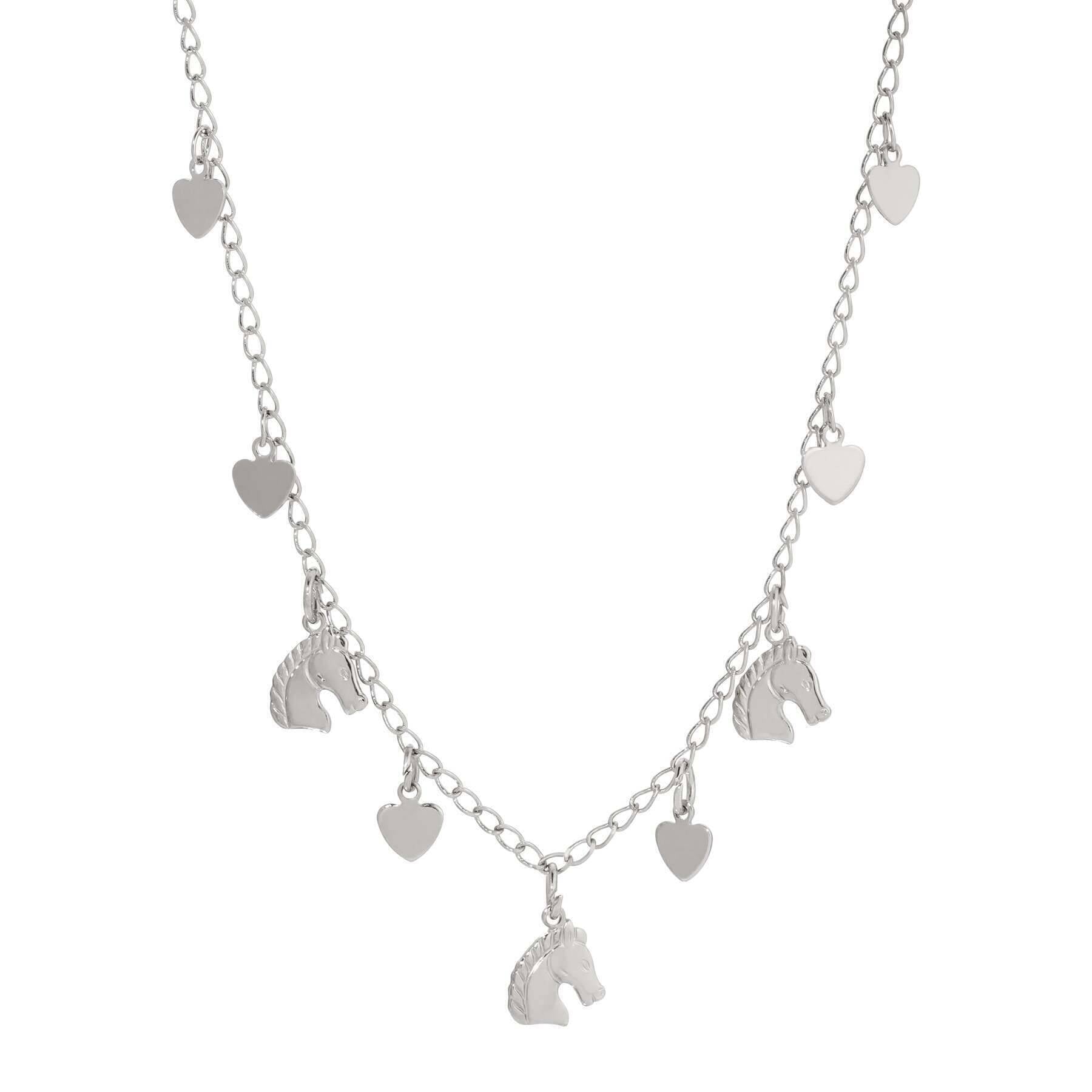 Equine & Heart Charms Necklace 16"