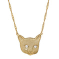 Load image into Gallery viewer, Meow Meow Crystal Eyes Pendant Necklace 17"
