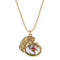 Load image into Gallery viewer, Whimsical Cat & Fish Pendant Necklace 18"
