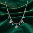 Load image into Gallery viewer, Equestrian Charms & Turquoise Beads Necklace 16" + 3" Extension
