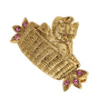 Load image into Gallery viewer, Bowtie Kitten In A Basket Crystal Pin
