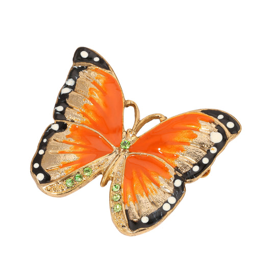 Monarch Orange Glow Butterfly Brooch