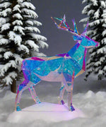 Kurt Adler 57.09-Inch Multi-Function 610 Cool White LED Iridescent Deer