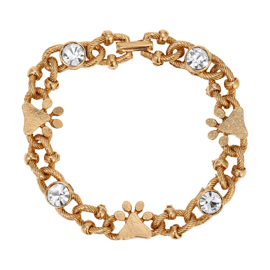 Paws & Crystal Link Bracelet