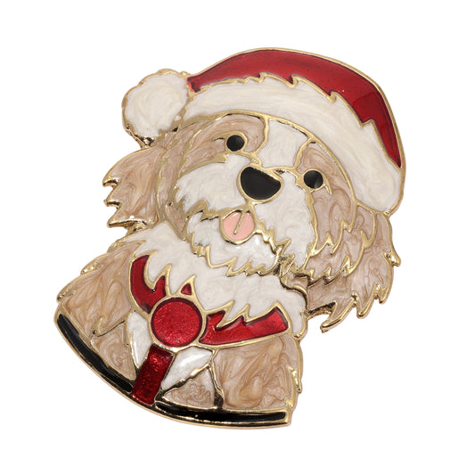 Christmas Puppy Brooch