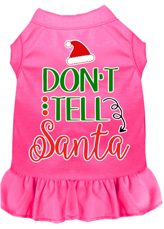 Christmas Pet Dress Screen Printed, "Don't Tell Santa"