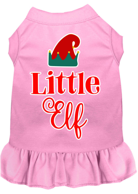Christmas Pet Dress Screen Printed, "Little Elf"