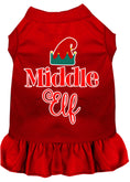 Load image into Gallery viewer, Christmas Pet Dress Screen Printed, "Middle Elf"
