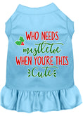 Load image into Gallery viewer, Christmas Pet Dress Screen Printed, "Who Needs Mistletoe"
